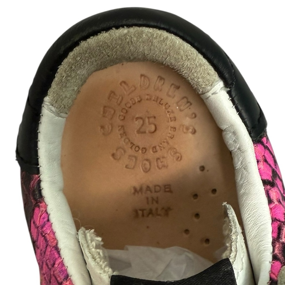 GOLDEN GOOSE Superstar Kids Fuchsia Snakeskin Sneakers - Size 25 / 8.5 - Picture 4 of 13